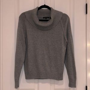 Gray Cowl Neck 100% Cotton Sweater Medium